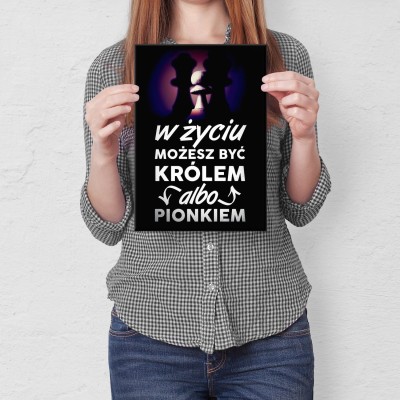 Plakat metalowy Król czy pionek? Prezent