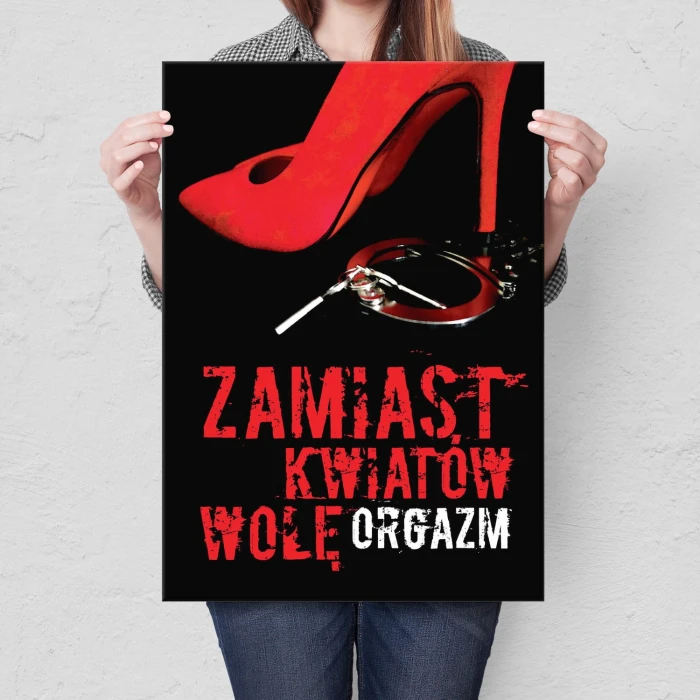 Plakat metalowy Orgazm Prezent
