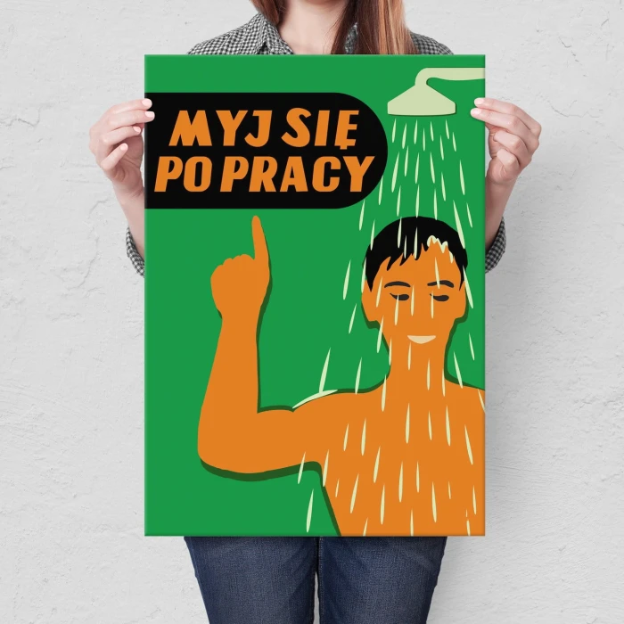 Plakat metalowy Myj się po pracy Prezent