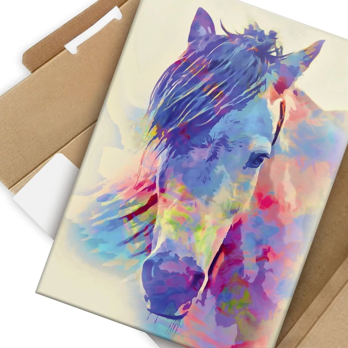 Plakat metalowy Kolorowy koń Prezent