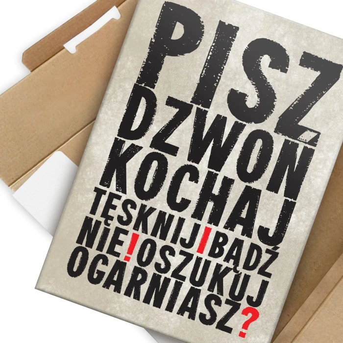 Plakat metalowy Pisz dzwoń kochaj Prezent