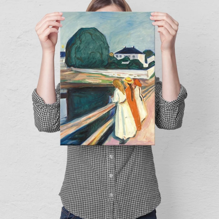 Plakat metalowy Edvard Munch Dziewczyny Prezent