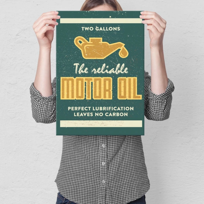 Plakat metalowy Motor Oil Prezent