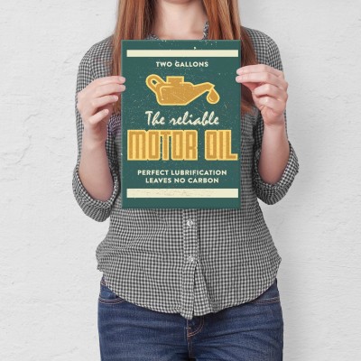 Plakat metalowy Motor Oil Prezent