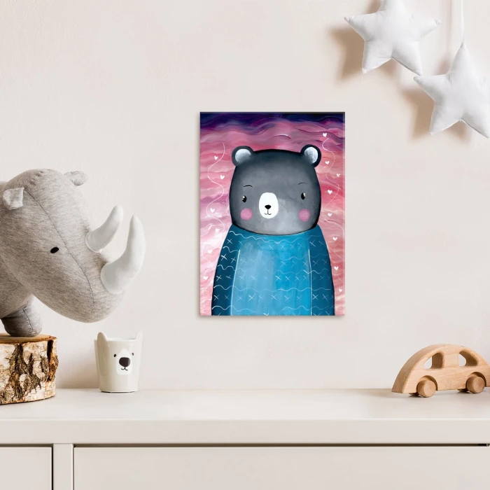 Plakat metalowy Misio ilustracja Prezent