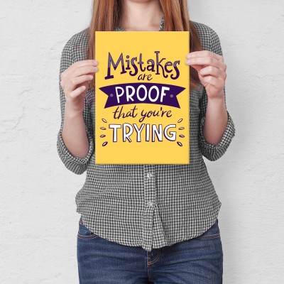 Plakat metalowy Mistakes are proof Prezent