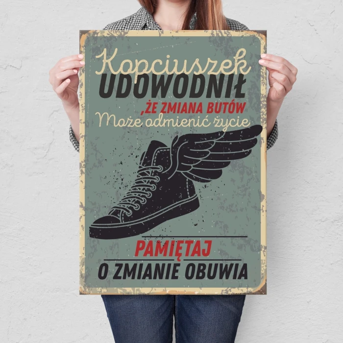 Plakat metalowy Kupciuszek udowodnił Prezent