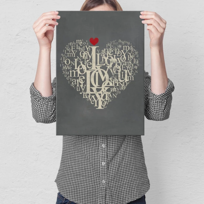 Plakat metalowy Serce Love Miłość Prezent