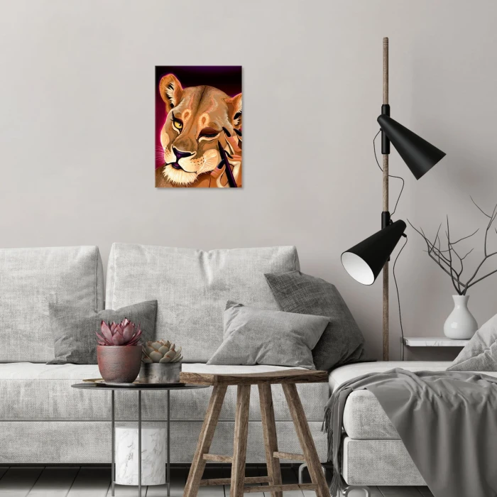 Plakat metalowy Lioness Prezent