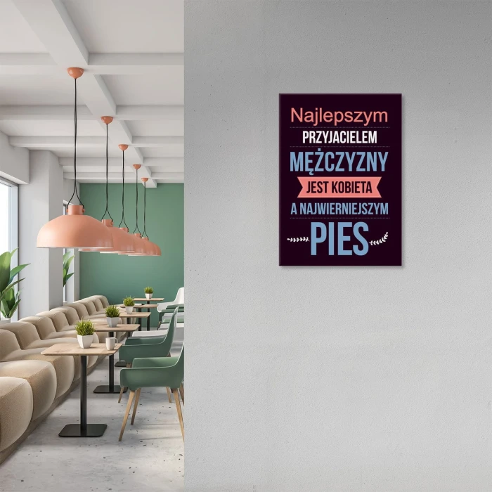 Plakat metalowy Najlepszy przyjaciel to kobieta Prezent