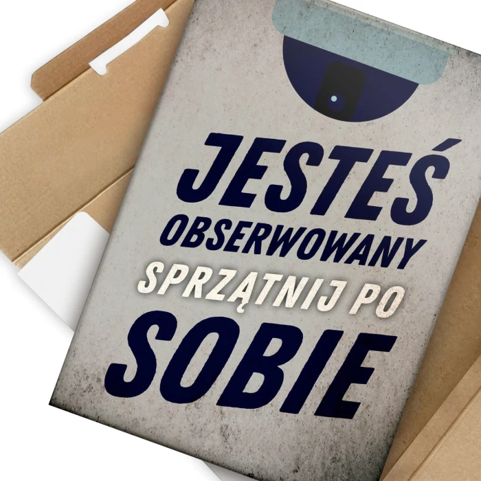 Plakat metalowy Jesteś obserwowany Prezent