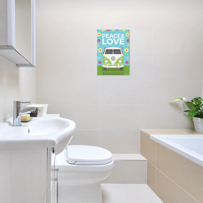 Plakat metalowy Peace & Love Hippie Prezent