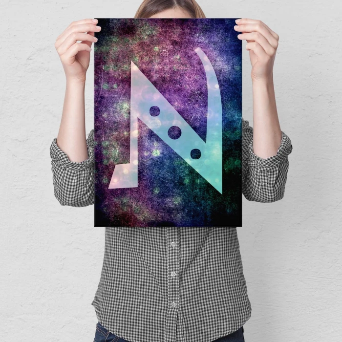 Plakat metalowy Litera N Prezent