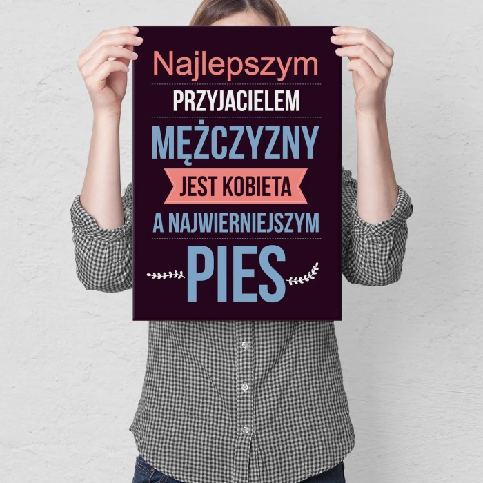 Plakat metalowy Najlepszy przyjaciel to kobieta Prezent