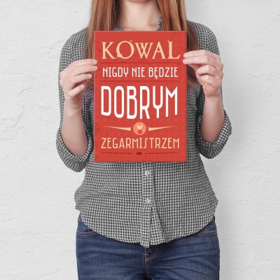 Plakat metalowy Kowal zegarmistrz Prezent