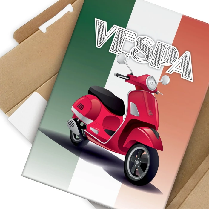 Plakat metalowy Skuter Vespa czerwony Prezent