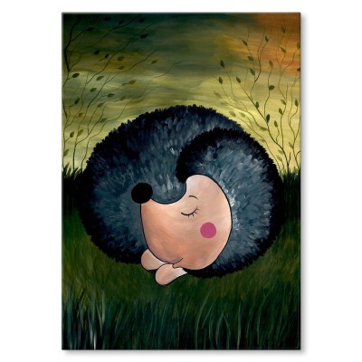 Plakat metalowy Śpiący jeż Prezent