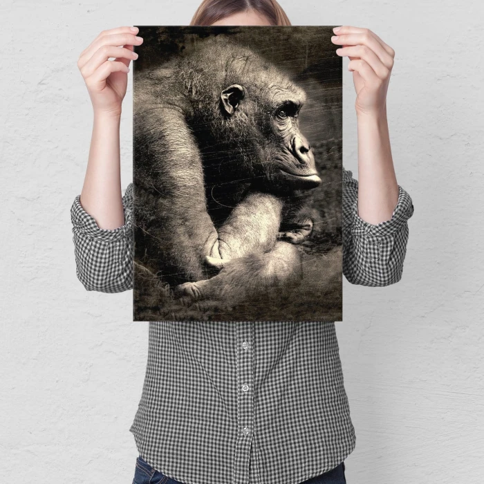 Plakat metalowy Portret małpy Prezent