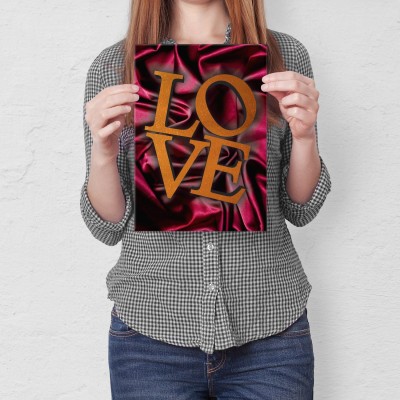 Plakat metalowy LOVE Prezent