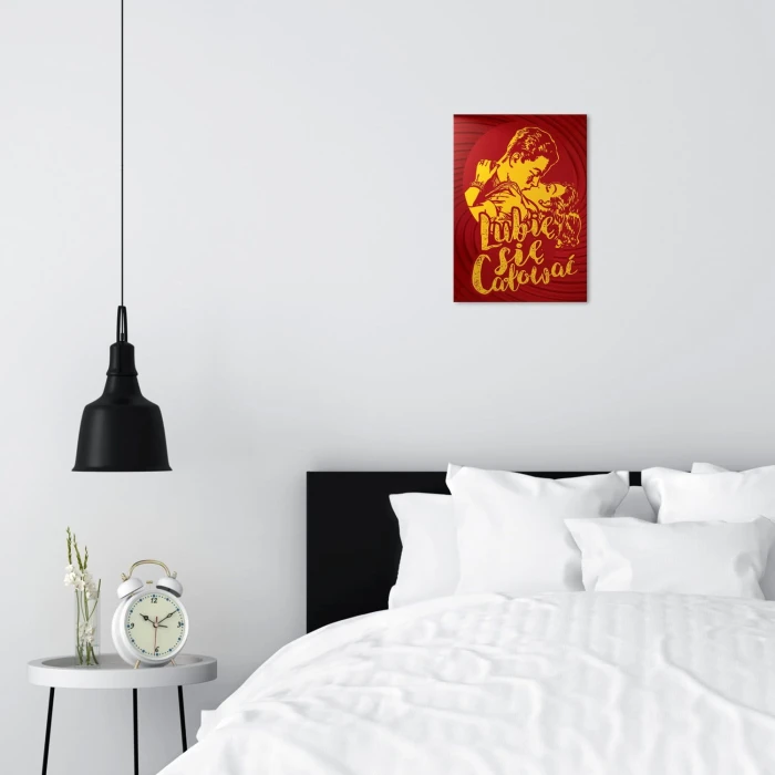 Plakat metalowy Lubię się całować Prezent