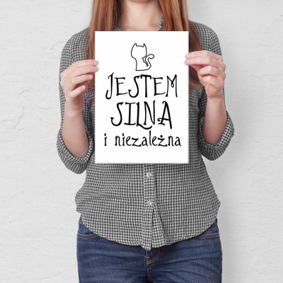 Plakat metalowy Silna i niezależna Prezent