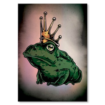 Plakat metalowy Kiss the frog Prezent