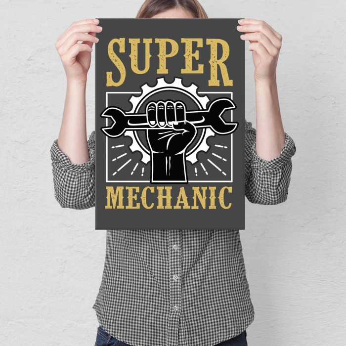 Plakat metalowy Super mechanik Prezent