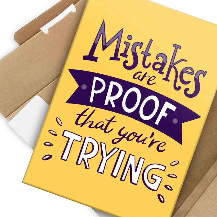 Plakat metalowy Mistakes are proof Prezent