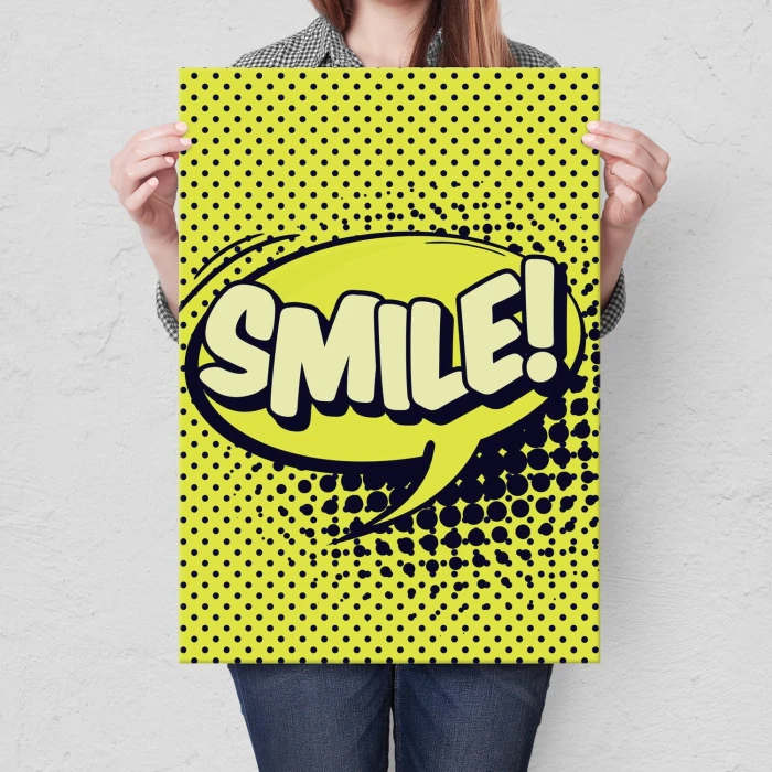 Plakat metalowy Smile komiks Prezent