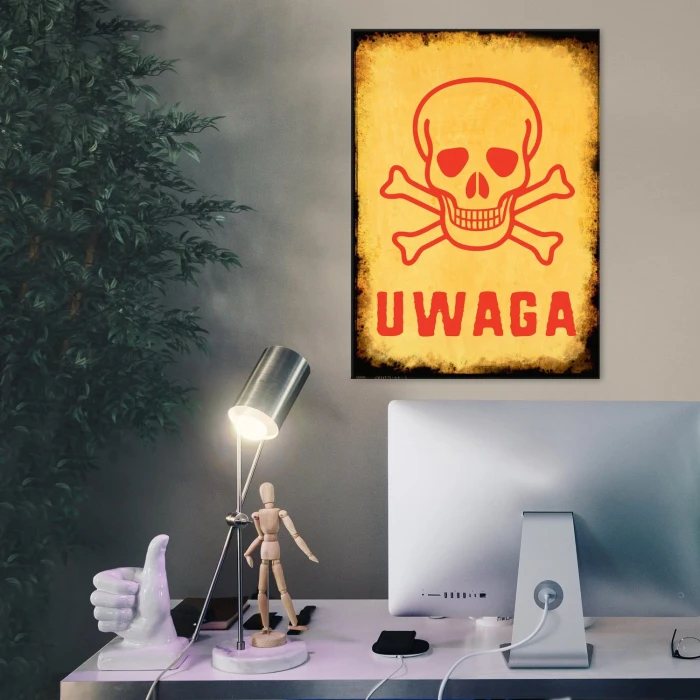 Plakat metalowy Uwaga! Prezent