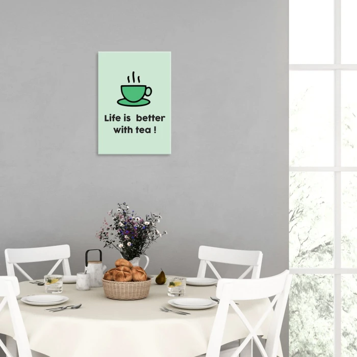 Plakat metalowy Life is better with tea Prezent