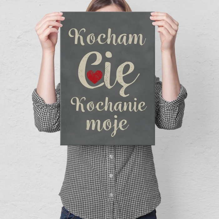 Plakat metalowy Kocham Cię kochanie Prezent