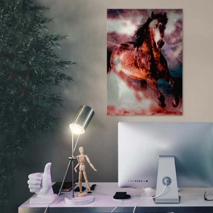 Plakat metalowy Koń w biegu Prezent