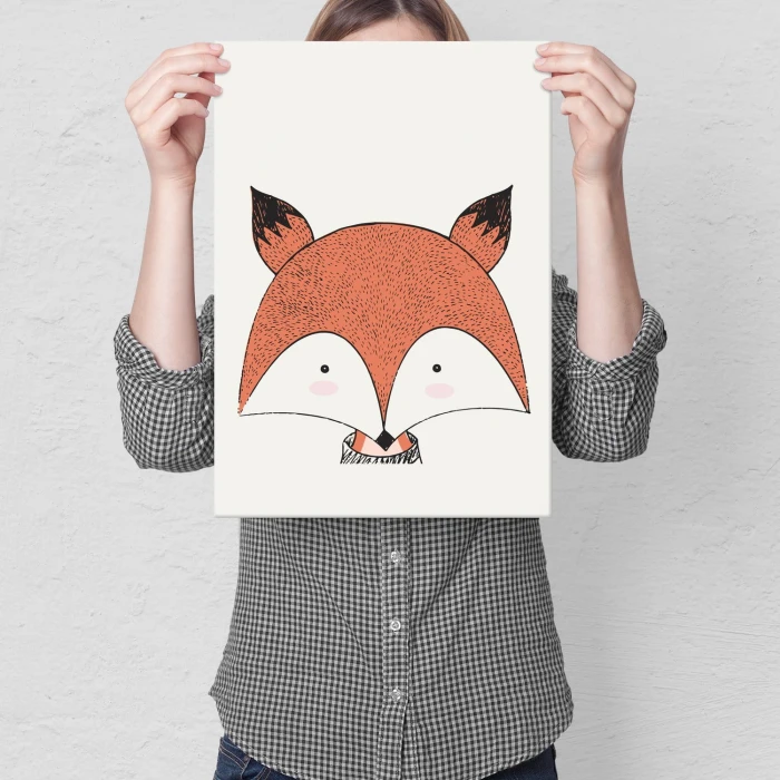 Plakat metalowy Lisek Prezent