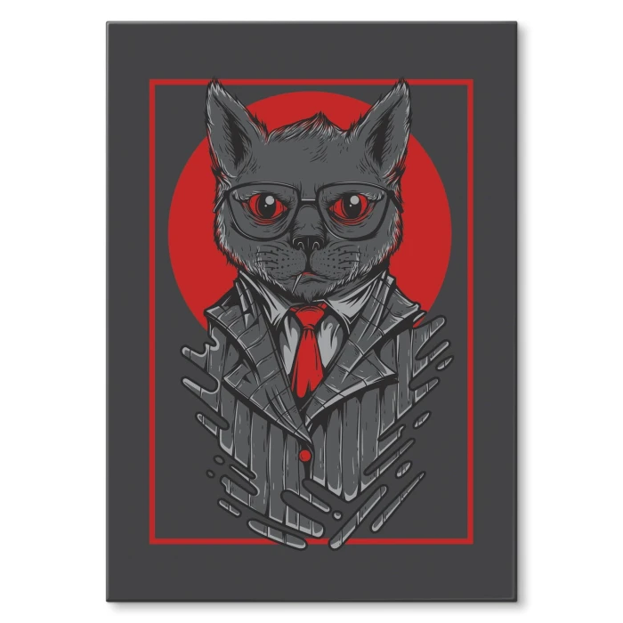 Plakat metalowy Kot z mafii Prezent
