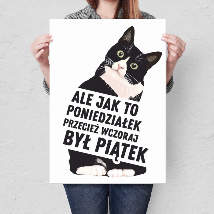Plakat metalowy Poniedziałek Prezent