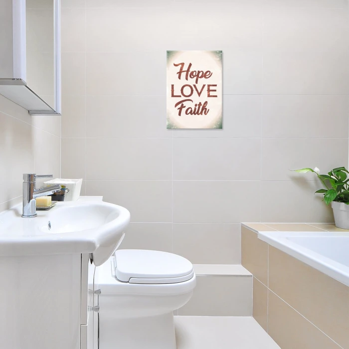 Plakat metalowy Hope Love Faith Prezent