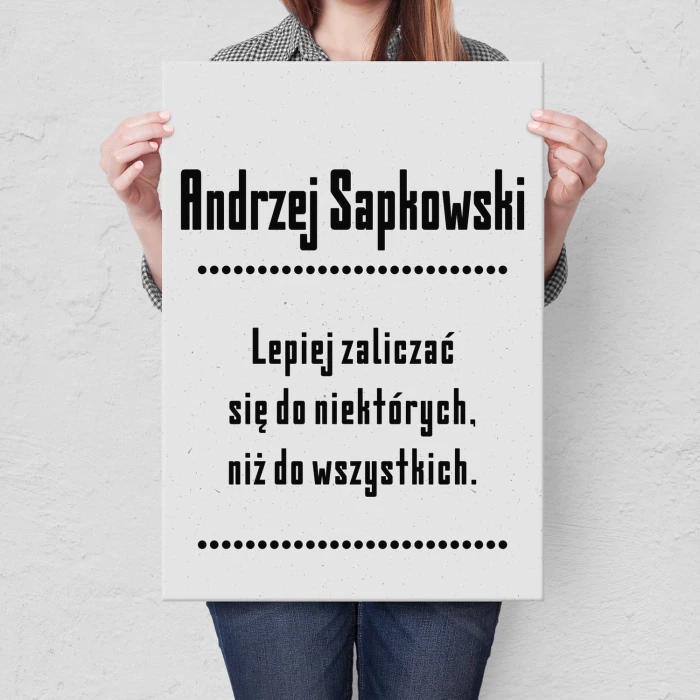 Plakat metalowy Cytat Sapkowski Prezent