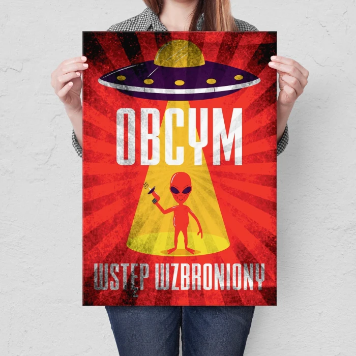 Plakat metalowy Obcym wstęp wzbroniony Prezent