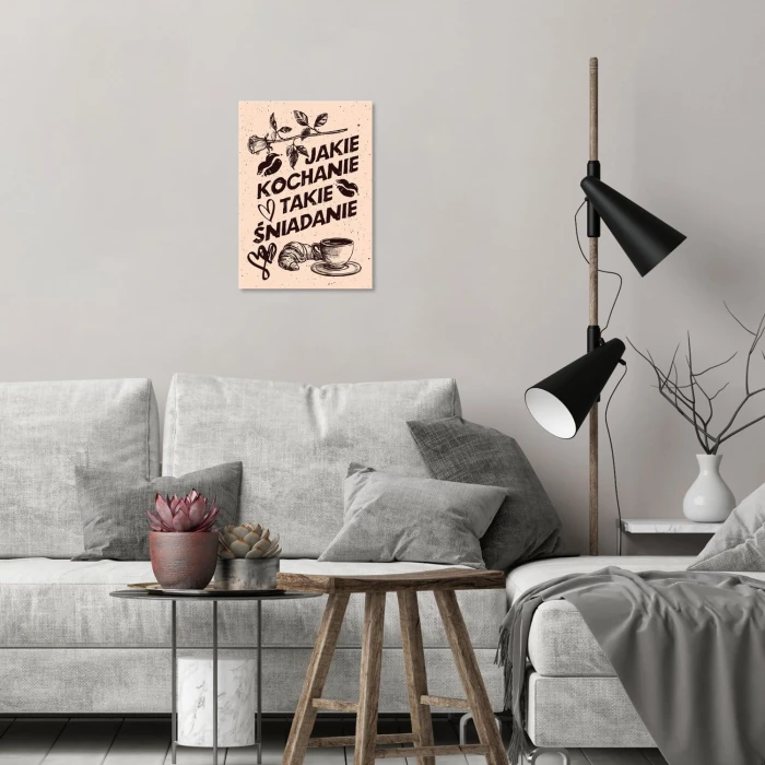 Plakat metalowy Kochanie śniadanie Prezent