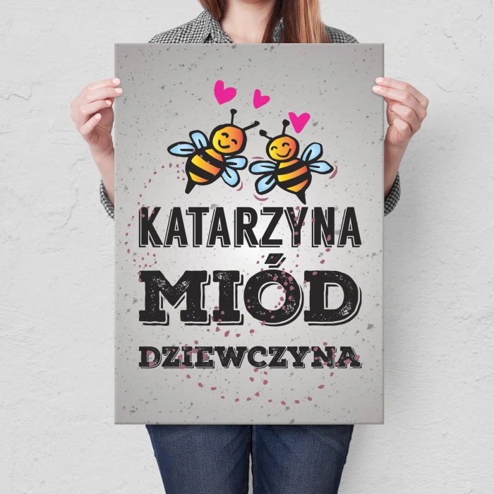 Plakat metalowy Katarzyna miód dziewczyna Prezent