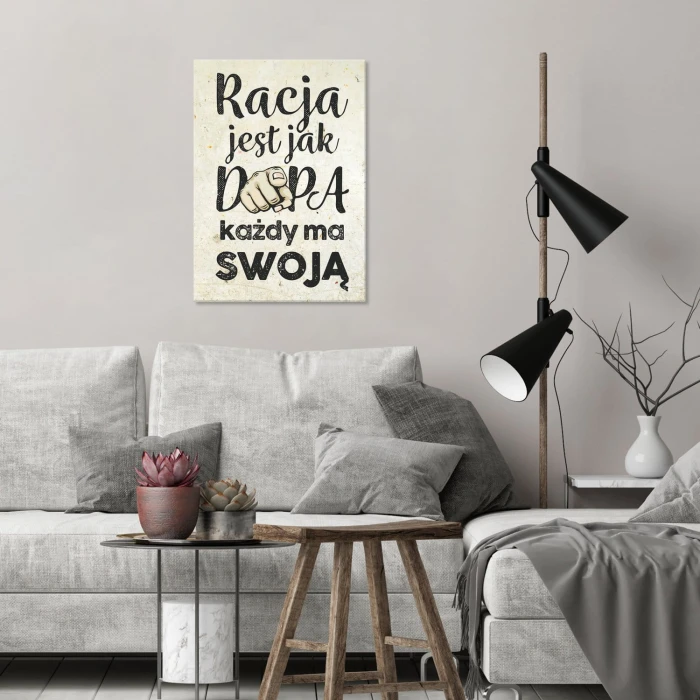 Plakat metalowy Racja jest jak... Prezent