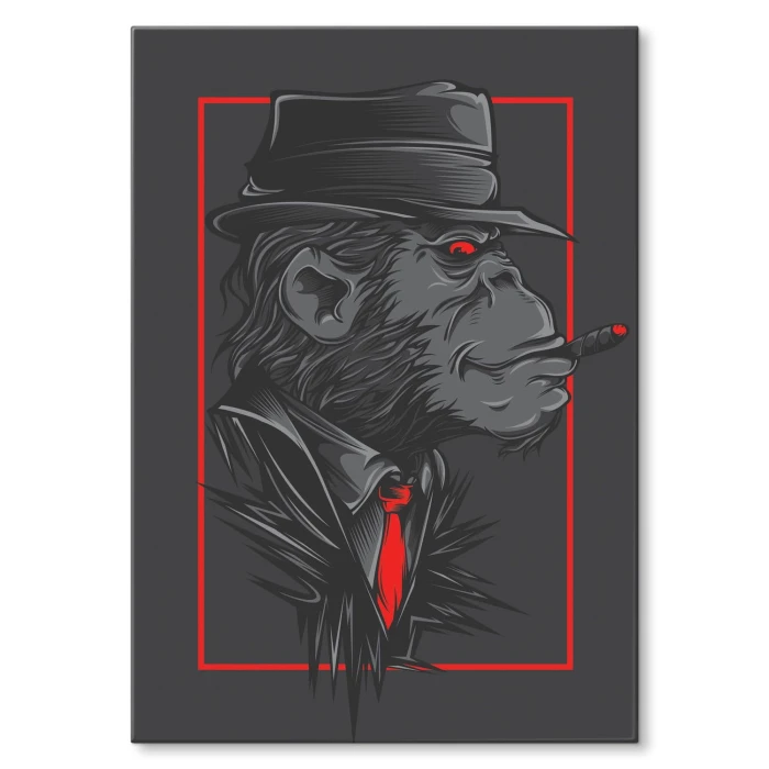 Plakat metalowy Goryl z mafii Prezent