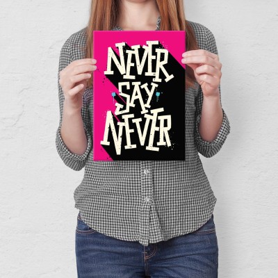 Plakat metalowy Nigdy nie mów nigdy Prezent