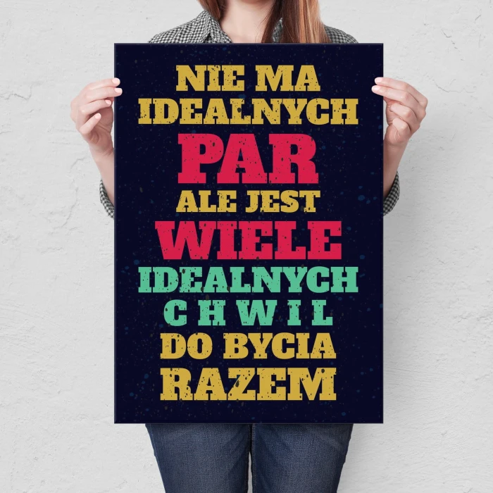Plakat metalowy Nie ma idealnych par Prezent