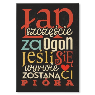 Plakat metalowy Łap szczęście Prezent