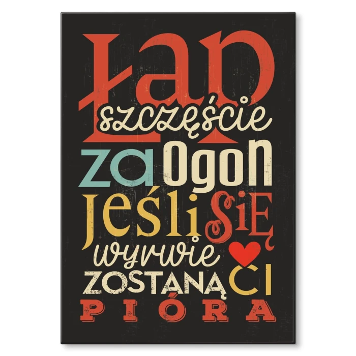 Plakat metalowy Łap szczęście Prezent