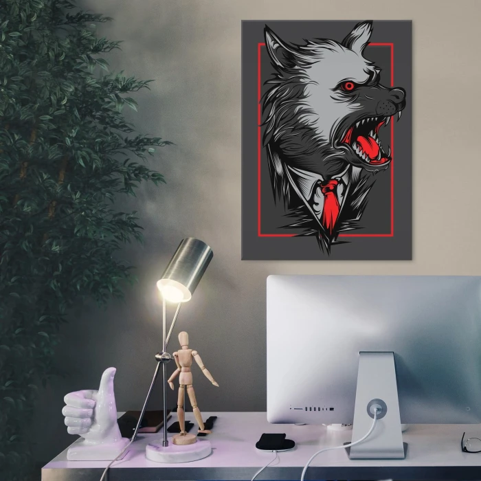 Plakat metalowy Wilk z mafii Prezent