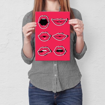 Plakat metalowy Usta Prezent