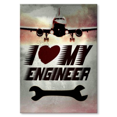 Plakat metalowy I love my engineer Prezent